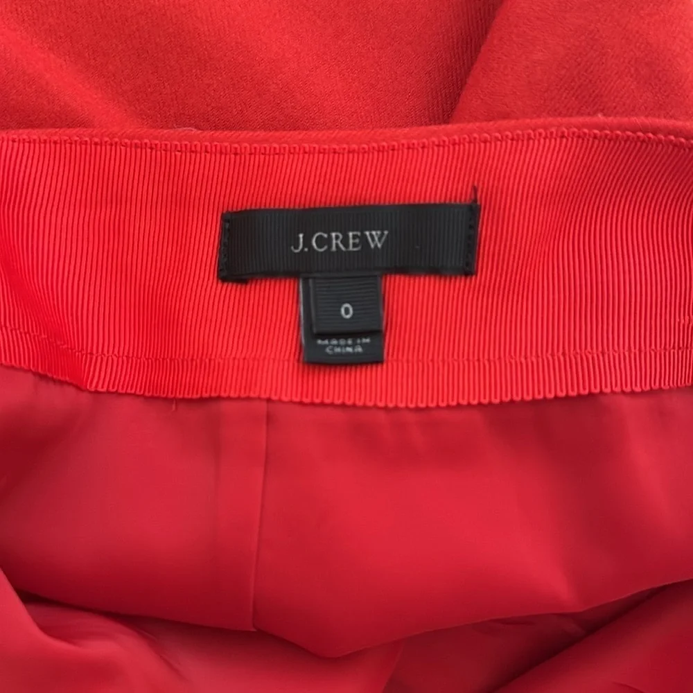 J Crew Red Wool Mini Skirt 0